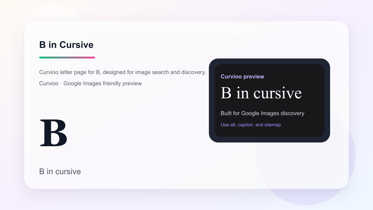 Curvioo cursive preview for the letter B