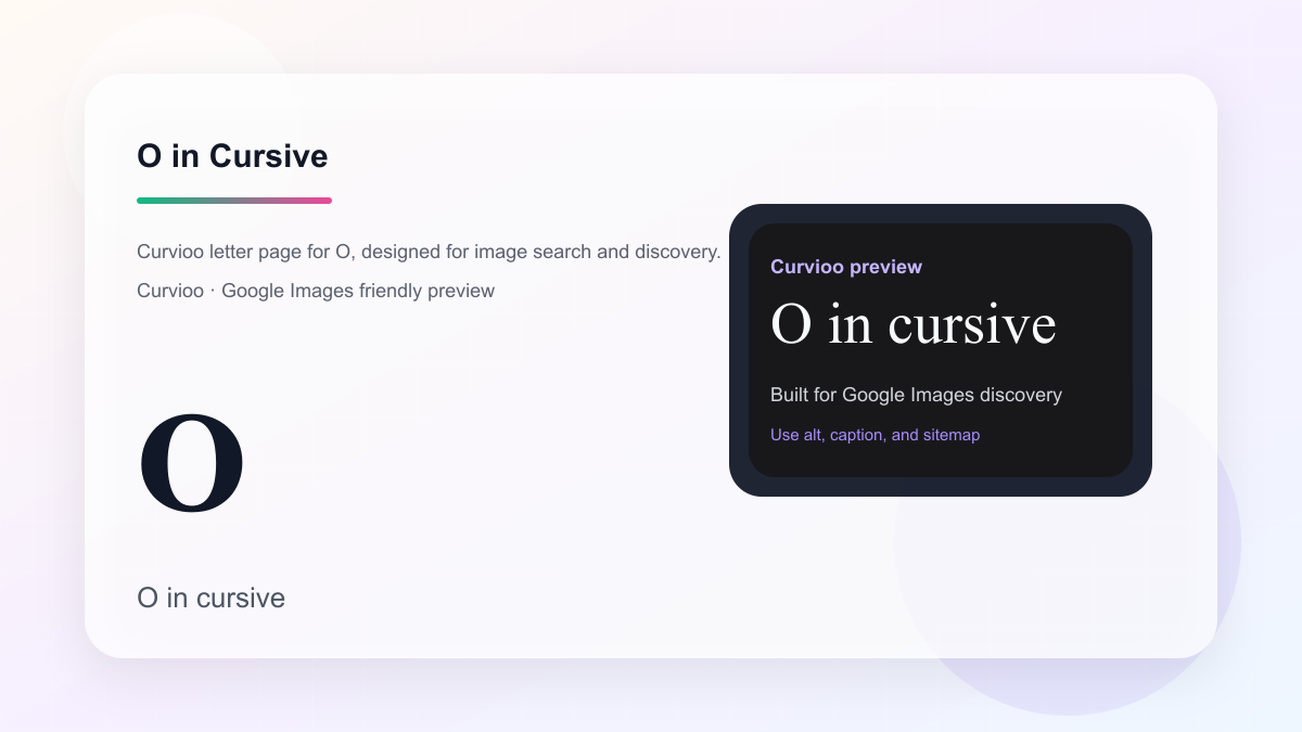 Curvioo cursive preview for the letter O