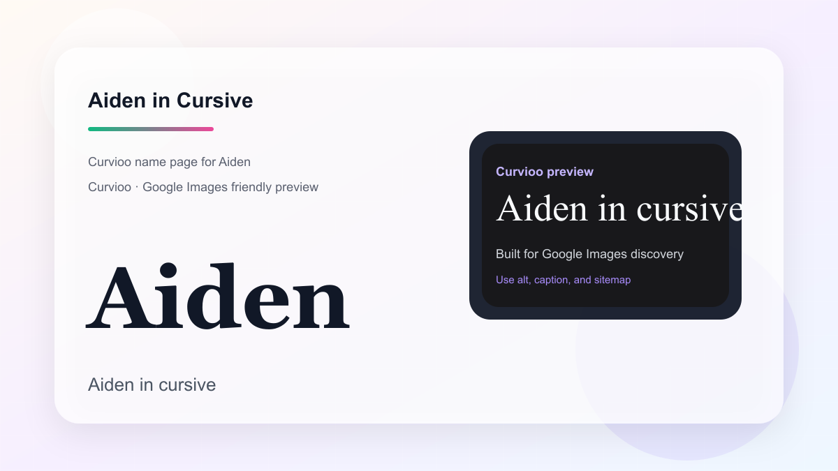 Curvioo cursive preview for the name Aiden