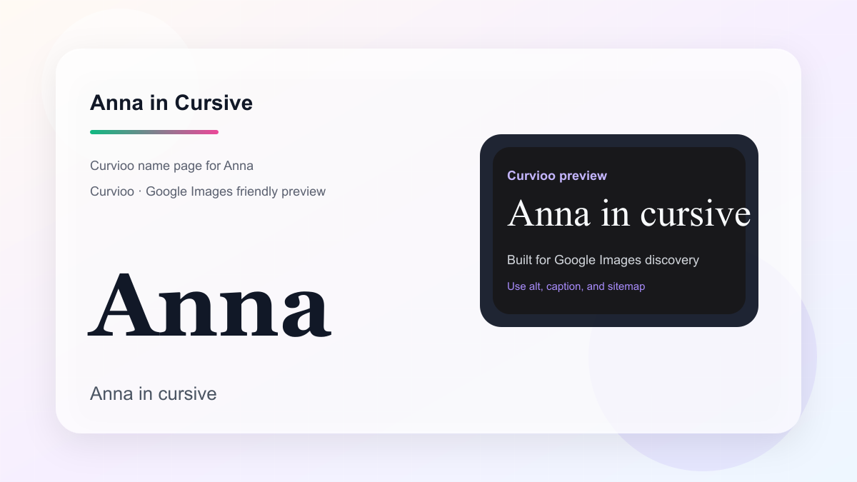 Curvioo cursive preview for the name Anna