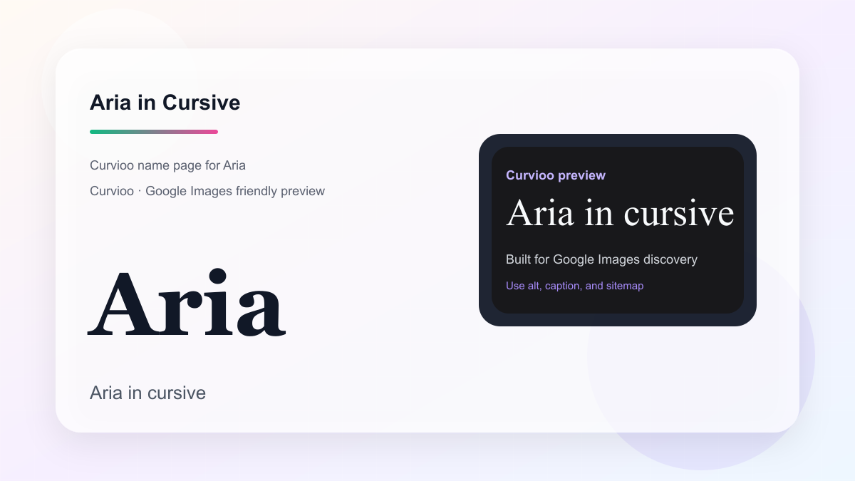 Curvioo cursive preview for the name Aria