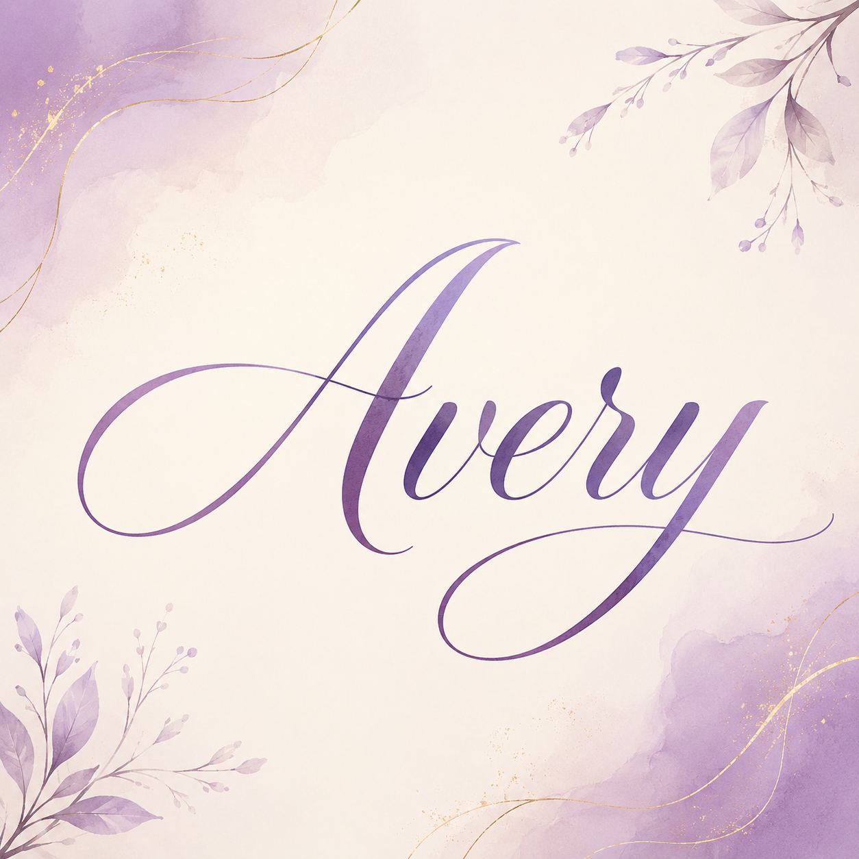 Curvioo cursive preview for the name Avery