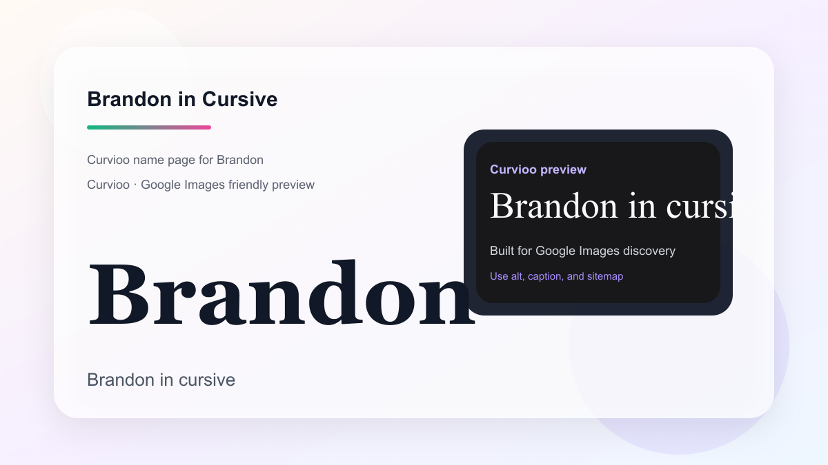 Curvioo cursive preview for the name Brandon