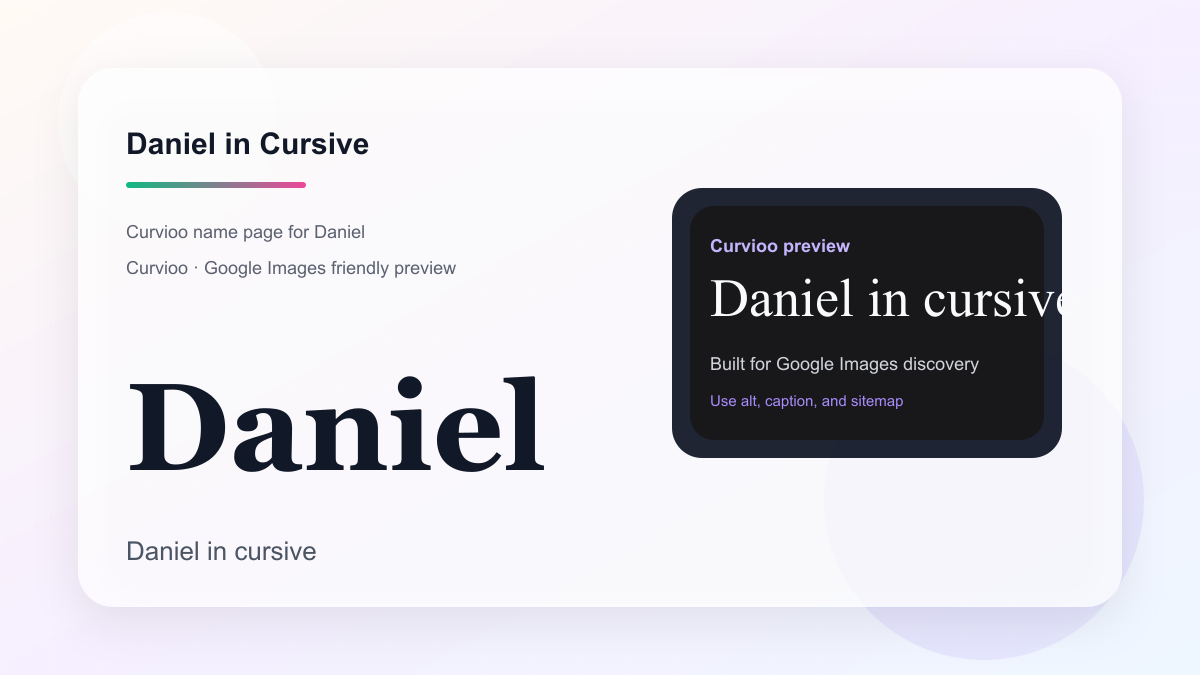 Curvioo cursive preview for the name Daniel