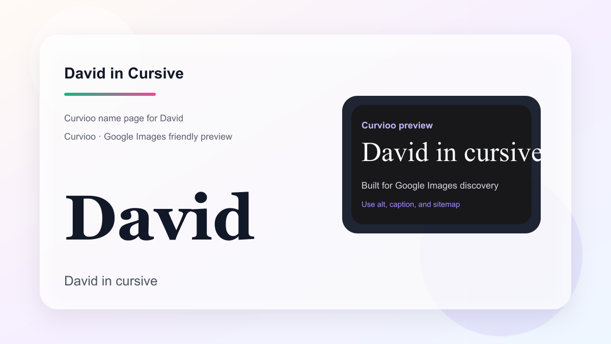 Curvioo cursive preview for the name David