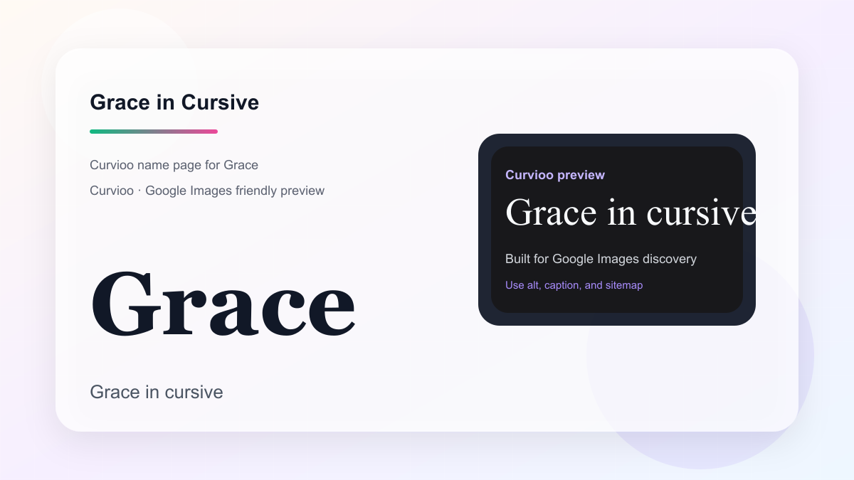 Curvioo cursive preview for the name Grace