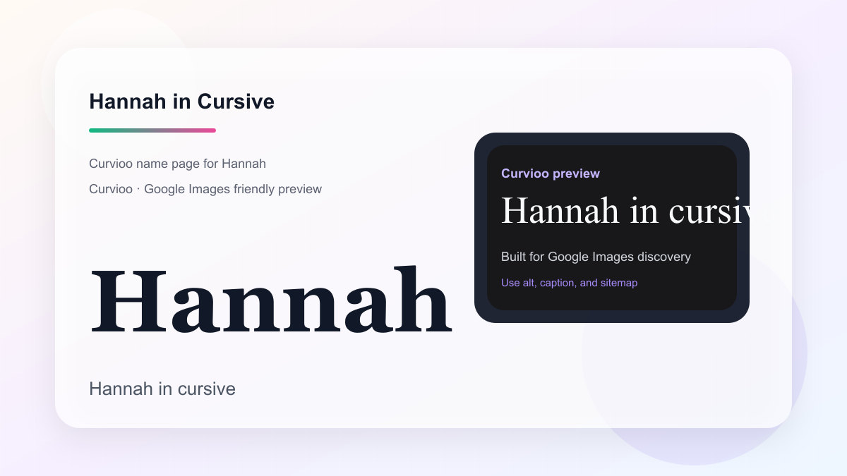 Curvioo cursive preview for the name Hannah