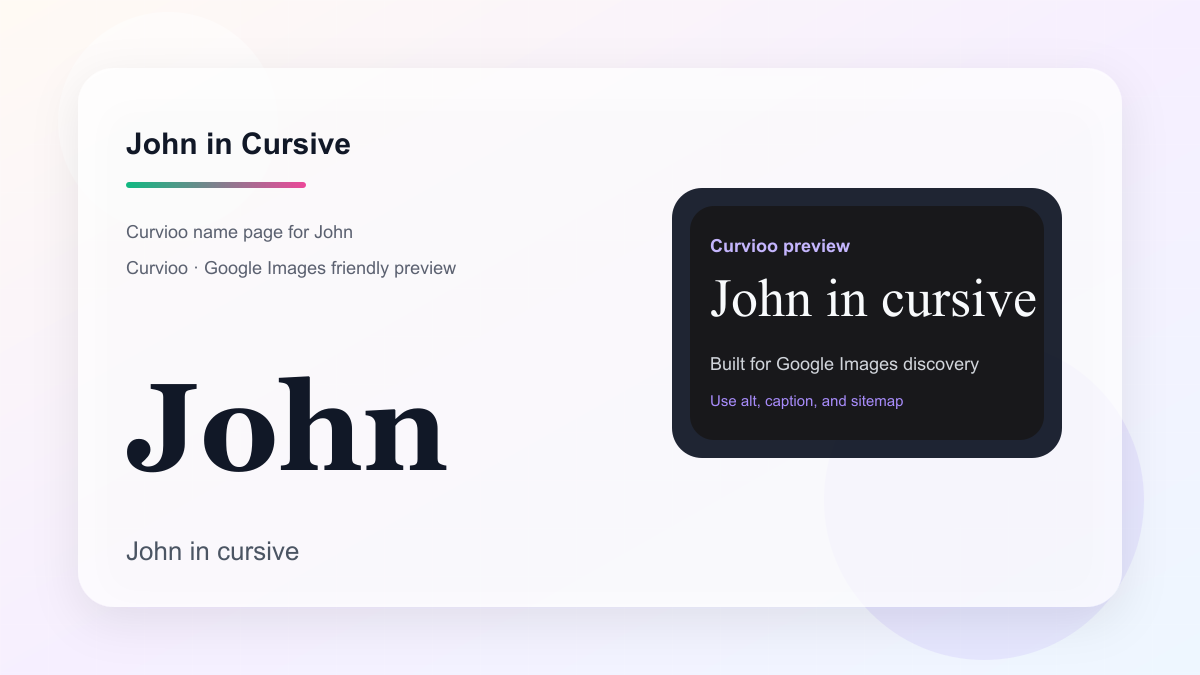 Curvioo cursive preview for the name John