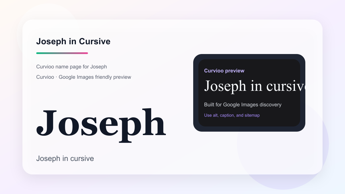 Curvioo cursive preview for the name Joseph