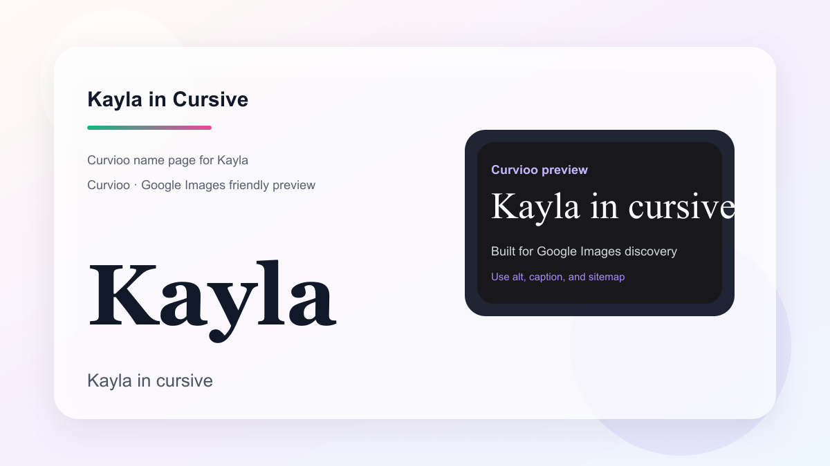Curvioo cursive preview for the name Kayla
