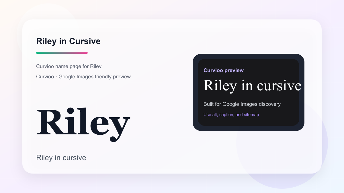 Curvioo cursive preview for the name Riley