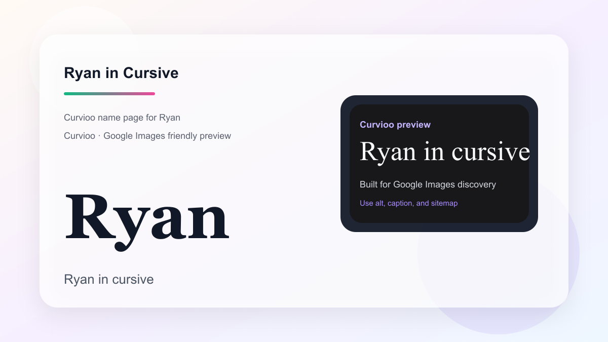 Curvioo cursive preview for the name Ryan