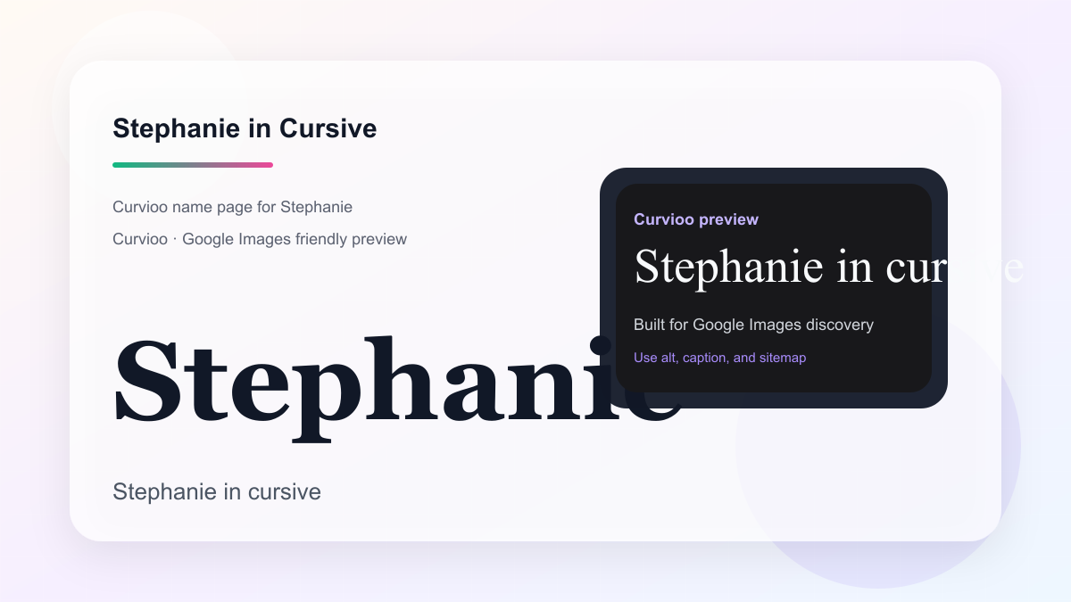Curvioo cursive preview for the name Stephanie