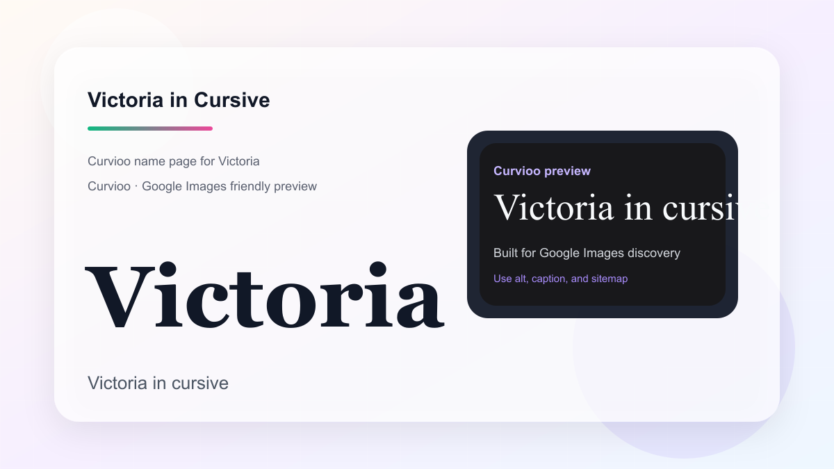 Curvioo cursive preview for the name Victoria
