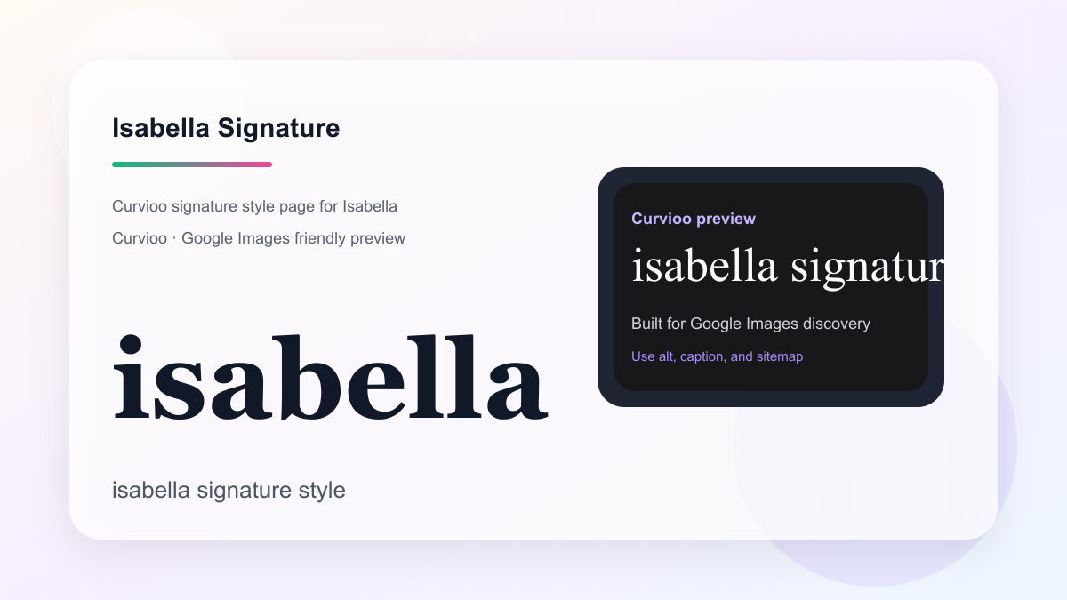 Curvioo signature preview for Isabella