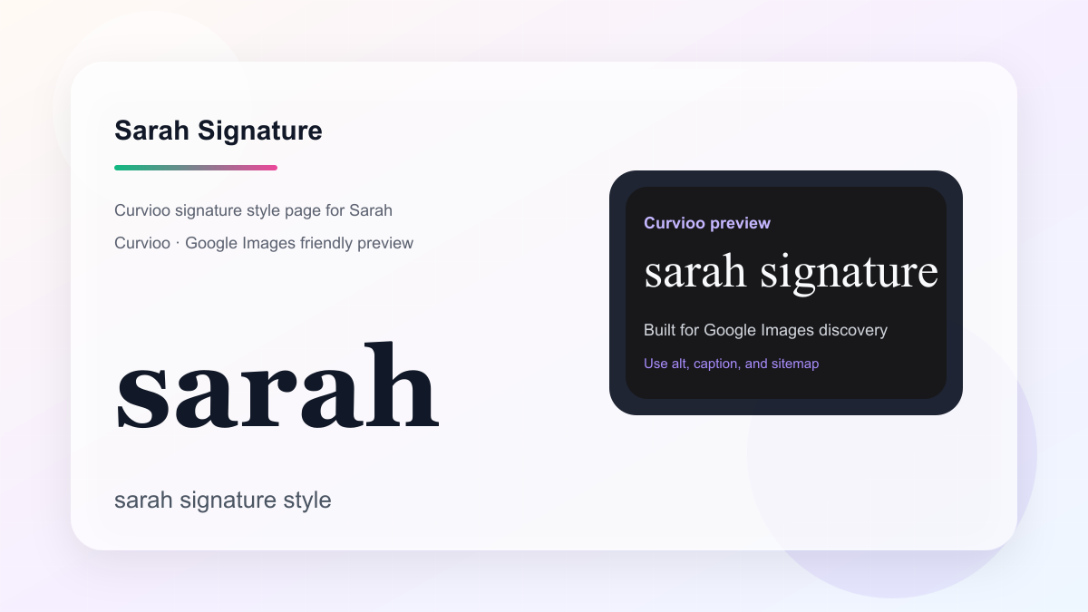 Curvioo signature preview for Sarah